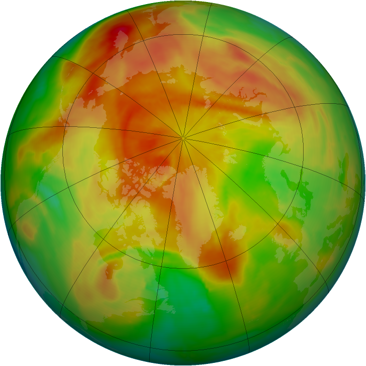 Arctic ozone map for 08 April 2009